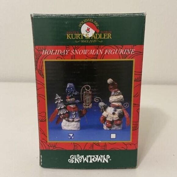 Kurt Adler Santa's World Snowtown Holiday Snowman Figurine with Noel Sign J8898 - Picture 8 of 10